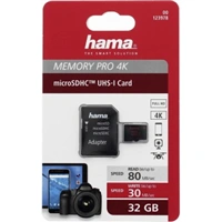 Hama microSDHC 32 GB UHS Speed Class 3 UHS-I 80 MB/s + adaptr