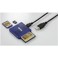 Hama multi čítačka kariet USB 2.0, SD/microSD/CF, modrá