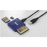 Hama multi taka kariet USB 2.0, SD/microSD/CF, modr
