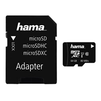 Hama microSDXC 64 GB Class 10 UHS-I 80 MB/s + Adapter/Mobile