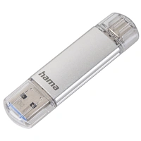 Hama Flash Pen Laeta, USB-C/USB-A 3.1, 16 GB, 40 MB/s, strieborný