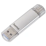 Hama Flash Pen Laeta, USB-C/USB-A 3.1, 16 GB, 40 MB/s, strieborný