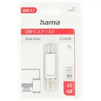 Hama Flash Pen Laeta, USB-C/USB-A 3.1, 32 GB, 40 MB/s, strieborný