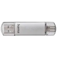 Hama Flash Pen Laeta, USB-C/USB-A 3.1, 64 GB, 40 MB/s, strieborný