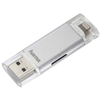 Hama čítačka kariet Lightning + USB 3.0 Save2Data, microSD, strieborná