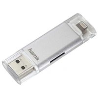 Hama ítaka kariet Lightning + USB 3.0 Save2Data, microSD, strieborná