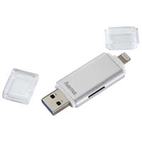 Hama taka kariet Lightning + USB 3.0 Save2Data, microSD, strieborn