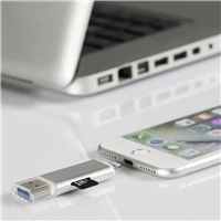 Hama taka kariet Lightning + USB 3.0 Save2Data, microSD, strieborn