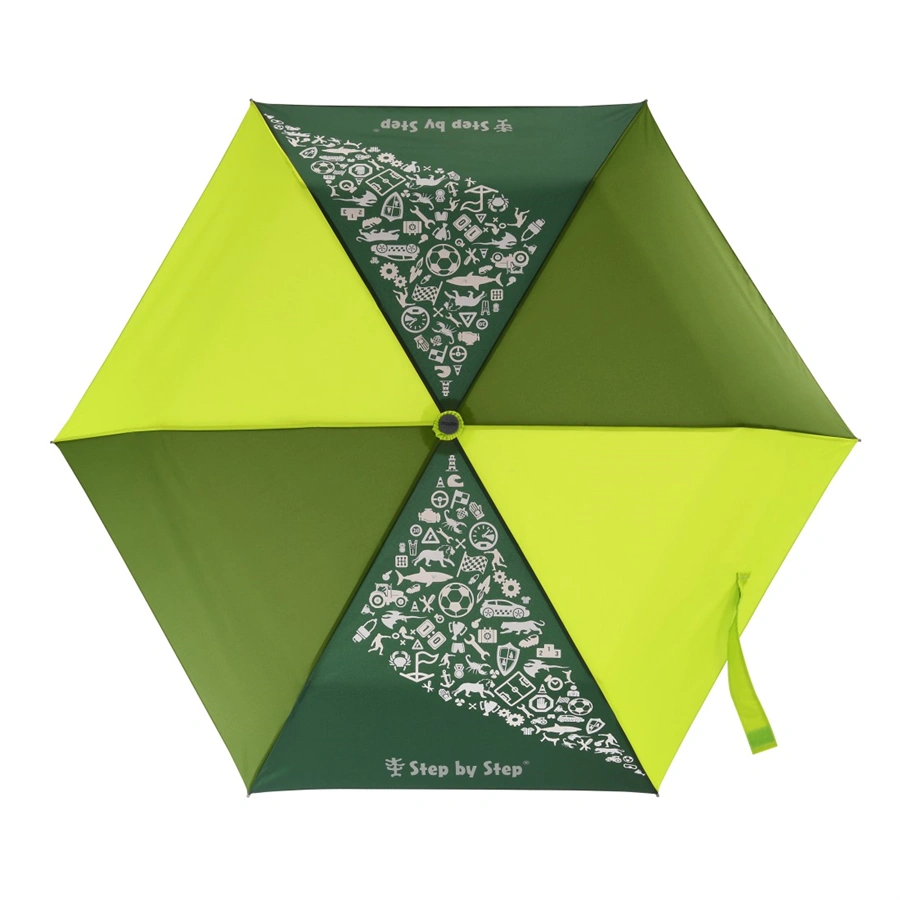 Detský skladací dáždnik s magickým efektom, limetkový