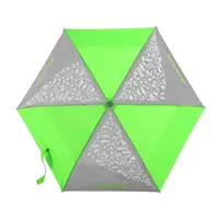 Detský skladací dáždnik s reflexnými obrázkami, neónová zelená