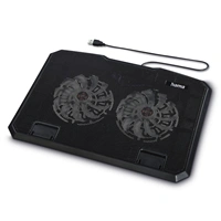 Hama chladiaci stojan pre notebook Black Metal, naklápací, 2 ventilátory, modré podsvietenie, tichý