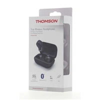 Thomson Bluetooth štupľové slúchadlá WEAR7701, bezdrôtové, nabíjacie puzdro, čierne