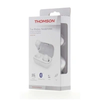 Thomson Bluetooth štupľové slúchadlá WEAR7701, bezdrôtové, nabíjacie puzdro, biele