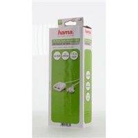 Hama dvojit sov nabjeka USB s kabelem, 2,4 A, 1,9 m (rozbalen)