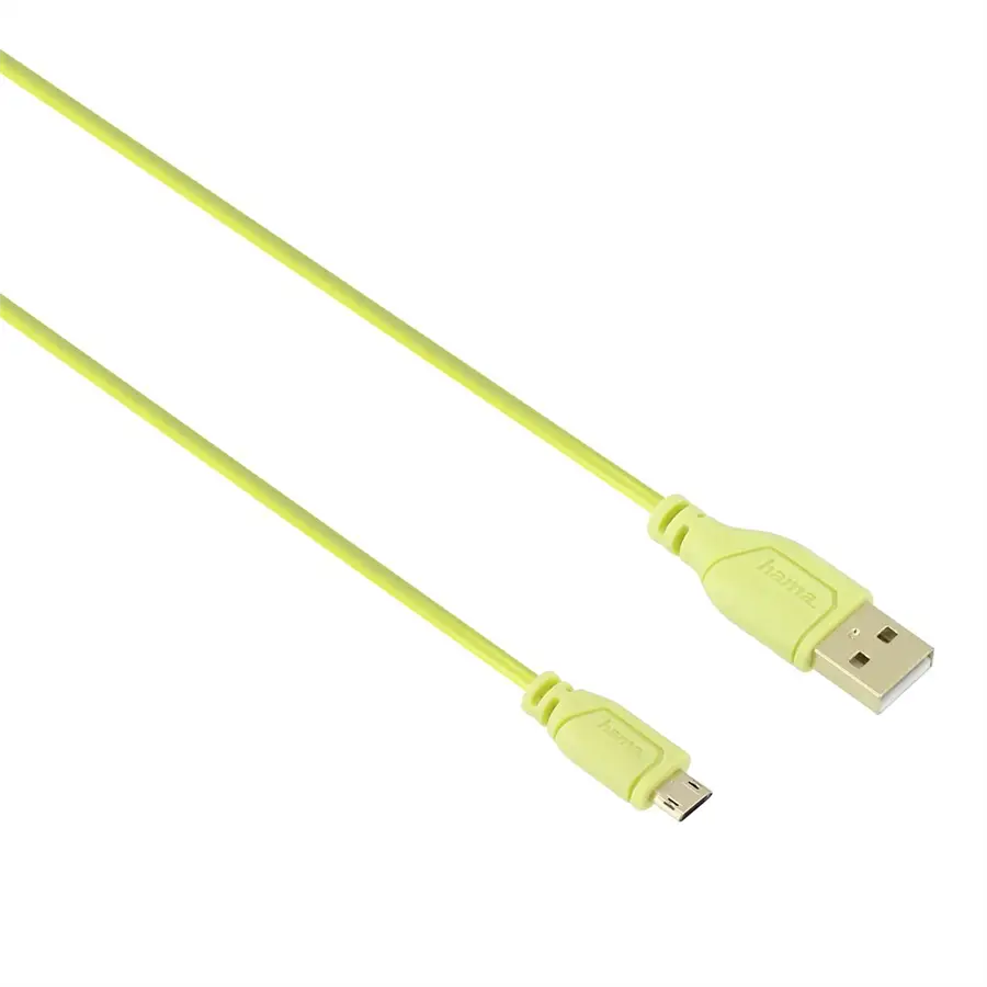 Hama micro USB kábel Flexi-Slim, obojstranný konektor, 0,75 m, zelený