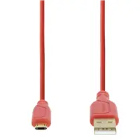 Hama micro USB kbel Flexi-Slim, obojstrann konektor, 0,75 m, erven