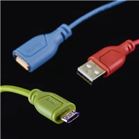 Hama micro USB kábel Flexi-Slim, obojstranný konektor, 0,75 m, červený