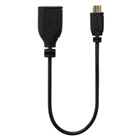 Hama micro USB OTG redukcia Flexi-Slim, obojstranný konektor, 15 cm, čierna