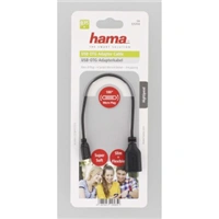 Hama micro USB OTG redukcia Flexi-Slim, obojstranný konektor, 15 cm, čierna