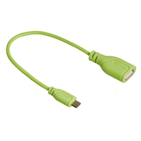 Hama micro USB OTG redukcia Flexi-Slim, obojstranný konektor, 15 cm, zelená