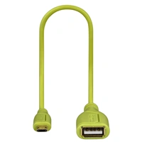 Hama micro USB OTG redukcia Flexi-Slim, obojstrann konektor, 15 cm, zelen
