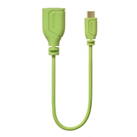 Hama micro USB OTG redukcia Flexi-Slim, obojstrann konektor, 15 cm, zelen