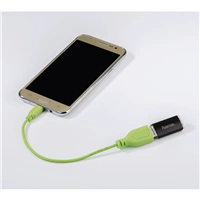 Hama micro USB OTG redukcia Flexi-Slim, obojstrann konektor, 15 cm, zelen