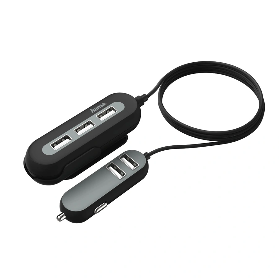 Hama káblová USB nabíjačka do vozidla 2+3, AutoDetect, 10 A, 2 m