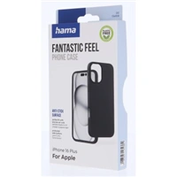 Hama Fantastic Feel, kryt pre Apple iPhone 16 Plus, hebký povrch, čierny