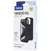 Hama Fantastic Feel, kryt pre Apple iPhone 16 Pro Max, hebký povrch, čierny
