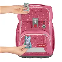 Školská aktovka Step by Step BASIS, Pink Bubbles - 4-dielny set, AGR certifikát