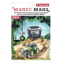 Doplnkov set obrzkov MAGIC MAGS Zelen traktor k aktovkm GRADE, SPACE, CLOUD, 2v1 a KID