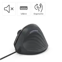 Hama vertikálna ergonomická káblová myš ECM-500R, pre pravákov, čierna