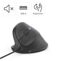 Hama vertikálna ergonomická káblová myš ECM-500L, pre ľavákov, čierna