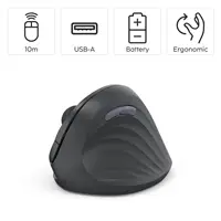 Hama vertikálna ergonomická bezdrôtová myš EWM-500R, pre pravákov, čierna