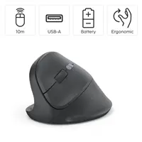 Hama vertikálna ergonomická bezdrôtová myš EWM-500L, pre ľavákov, čierna