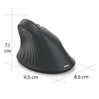 Hama vertikálna ergonomická bezdrôtová myš EWM-600R, pre pravákov, nabíjacia, čierna