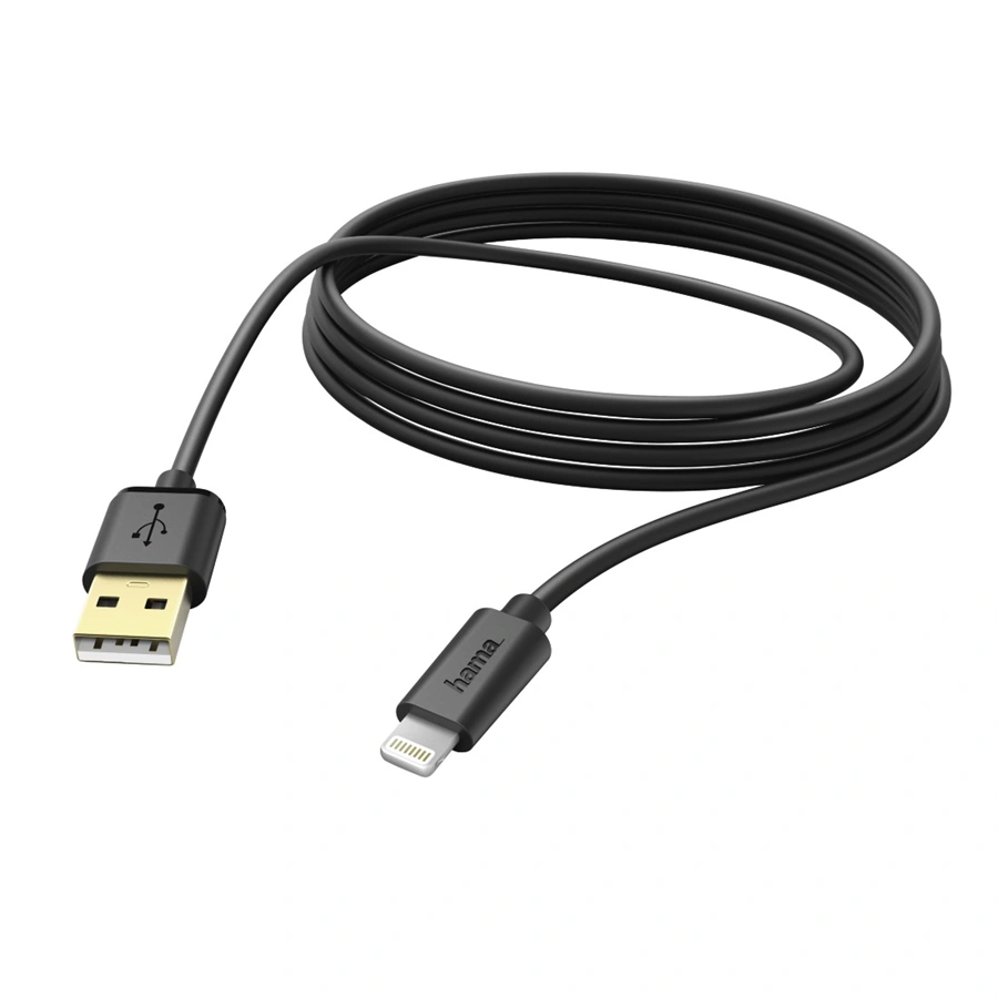 Hama MFI USB nabíjací/dátový kábel pre Apple s Lightning konektorom, 3 m, čierny