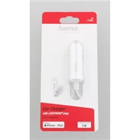 Hama nabjaka do vozidla s kblom, Apple Lightning, MFI, 1 A, biela
