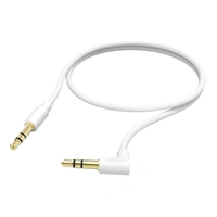 Hama audio kábel jack 3,5 mm 90°, 0,5 m, opletený, biely