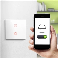 Hama SMART WiFi dotykov nstenn vypna, dvojit, vstavan, biely