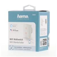 Hama SMART WiFi dotykový nástenný vypínač, dvojitý, vstavaný, biely