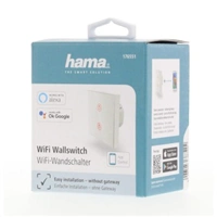 Hama SMART WiFi dotykov nstenn vypna, dvojit, vstavan, biely