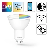 Hama SMART WiFi LED žiarovka, GU10, 5,5 W, RGBW, stmievateľná, ovládanie pomocou App