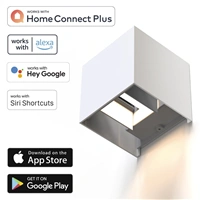 Hama SMART WiFi nástenné svetlo, štvorcové, 10 cm, IP44, vonkajšie/vnútorné použitie, biele