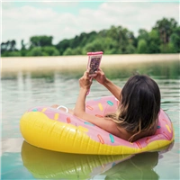 Hama Playa, outdoorové puzdro na mobil, veľkosť XXL, IPX8, priehľadné/ružové