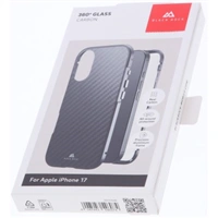 Black Rock 360° Glass, kryt pre Apple iPhone 17, sklenený, predný + zadný diel, karbónová úprava