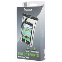 Hama Finest Sports, outdoorové puzdro na mobil, XXL (5,5"/15,8x8 cm), IPX8, priehľadné/čierne