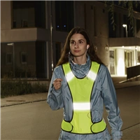 Hama reflexná vesta pre bežcov/chodcov/cyklistov, vrecko na zips, nastaviteľná veľkosť, neónovo žltá