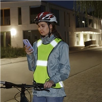 Hama reflexná vesta pre bežcov/chodcov/cyklistov, vrecko na zips, nastaviteľná veľkosť, neónovo žltá